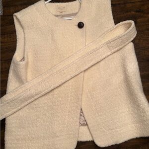 Sezane Cream Vest with Belt